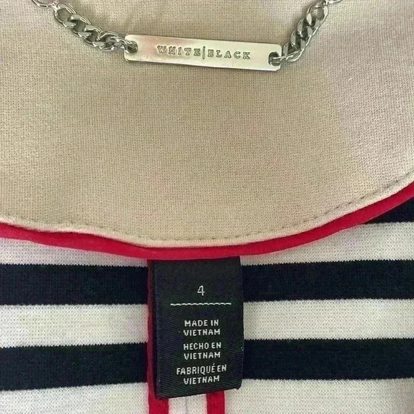 White House Black Market Women's Striped Zippered Blazer Jacket Size 4 - Picture 5 of 8